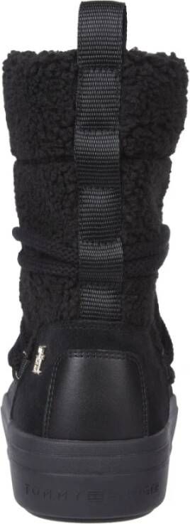 Tommy Hilfiger Zwarte Shearling Enkel Snowboot Black Dames