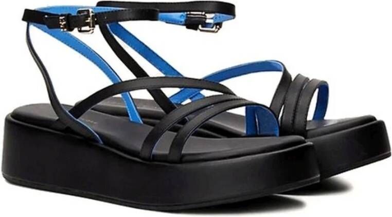 Tommy Hilfiger Zwarte Strap Platform Sandalen Black Dames