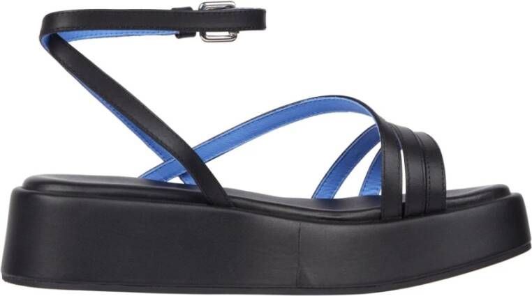 Tommy Hilfiger Zwarte Strap Platform Sandalen Black Dames