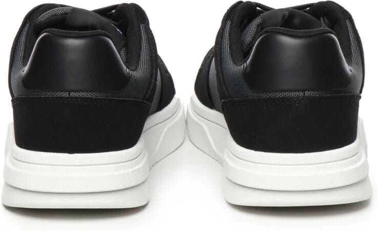 Tommy Hilfiger Zwarte Suède Sneakers met Rubberen Zool Black Heren