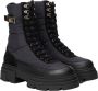 Tommy Hilfiger Zwarte Veter Biker Enkellaarzen Black Dames - Thumbnail 6