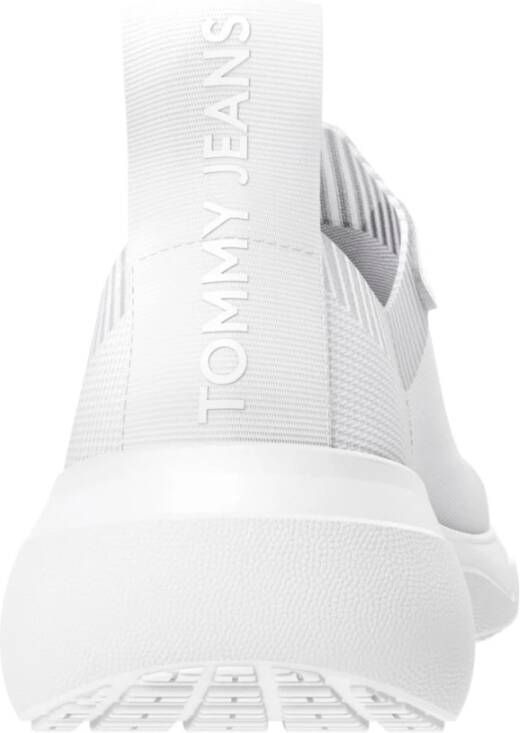 Tommy Jeans Beige Gebreide Sneakers voor Vrouwen White Dames