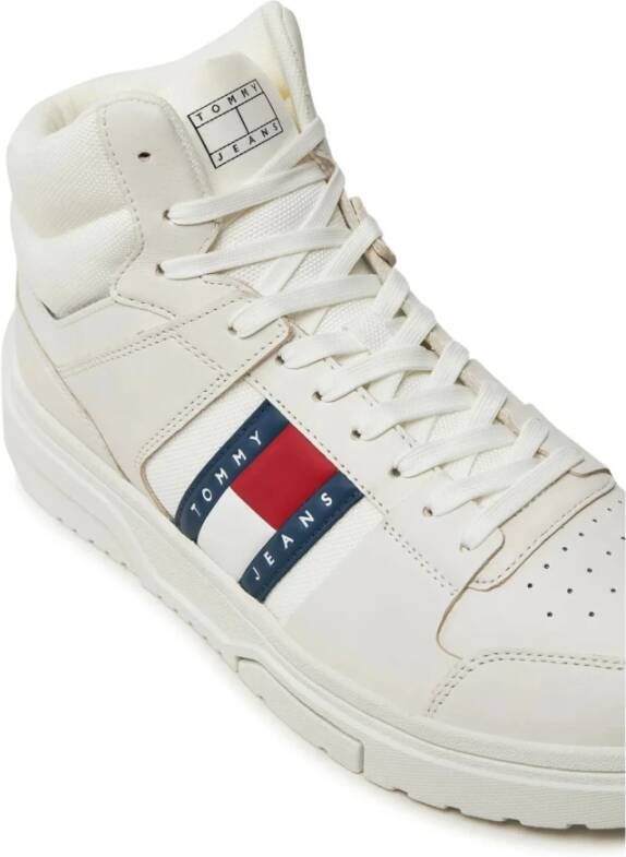 Tommy Jeans Beige Leren Hoge Sneakers Beige Heren