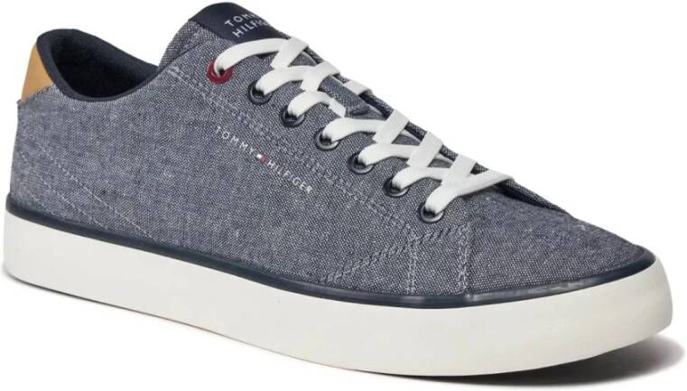 Tommy Jeans Blauwe Canvas Sneakers Blue Heren