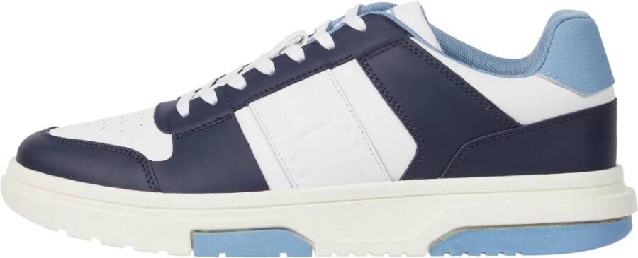 Tommy Jeans Blauwe Sneakers Veters Ronde Neus Multicolor Heren