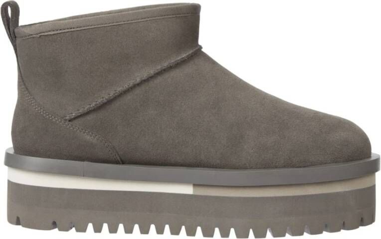 Tommy Jeans Grijze Flatform Enkellaarzen voor Vrouwen Gray Dames