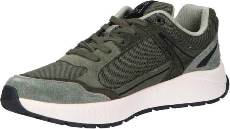 Tommy Jeans Groene leren sneakers Green Heren