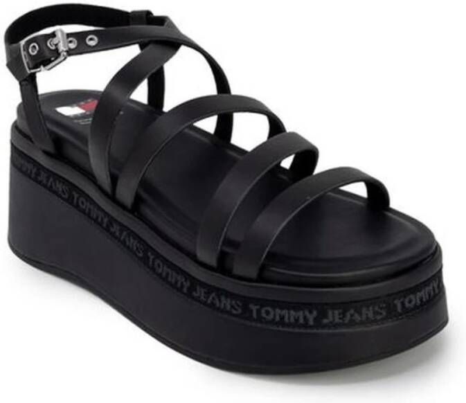 Tommy Jeans Hoge hak leren sandalen dames collectie Black Dames