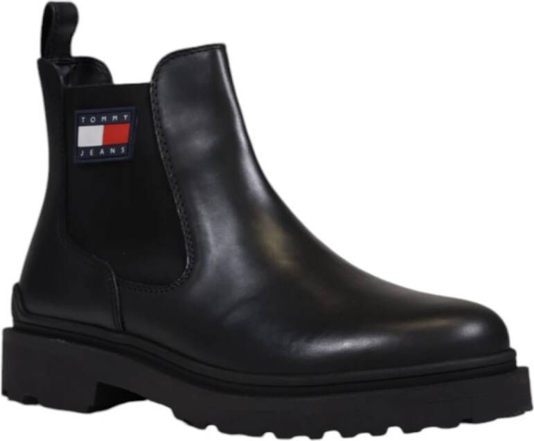 Tommy Jeans Leren Chelsea Herenschoenen Herfst Winter Collectie Black Heren