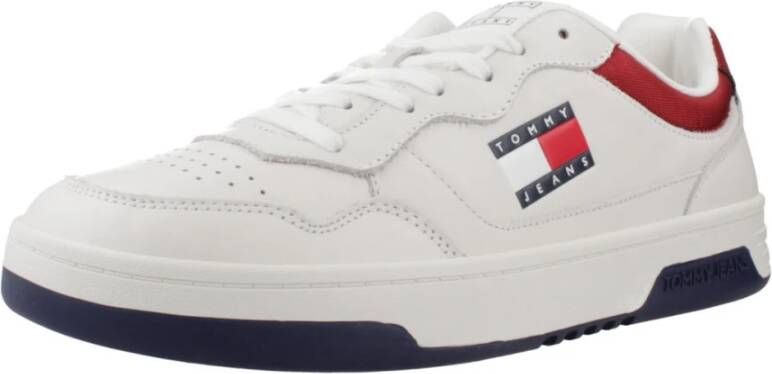 Tommy Jeans Leren Cupsole Sneakers White Heren