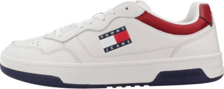 Tommy Jeans Leren Cupsole Sneakers White Heren