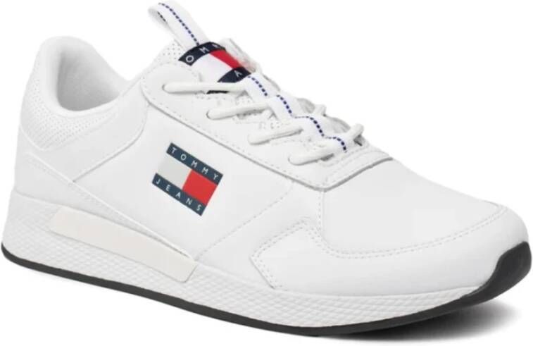 Tommy Jeans Leren hardloopschoenen Wit White Heren