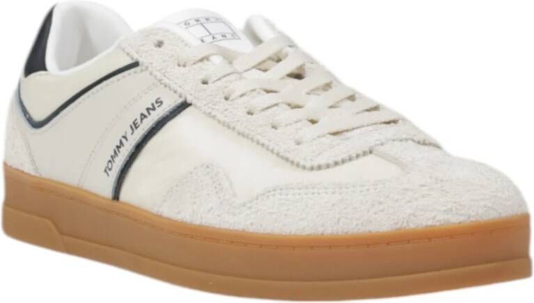 Tommy Jeans Leren Sneakers Collectie voor Mannen Beige Heren