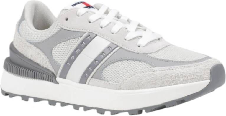 Tommy Jeans Suede Leren Damesschoenen Lente Zomer Collectie Gray Dames