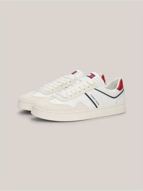 Tommy Jeans Suède Sneakers Wit Blancs White Heren