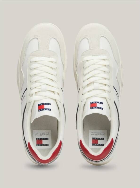 Tommy Jeans Suède Sneakers Wit Blancs White Heren