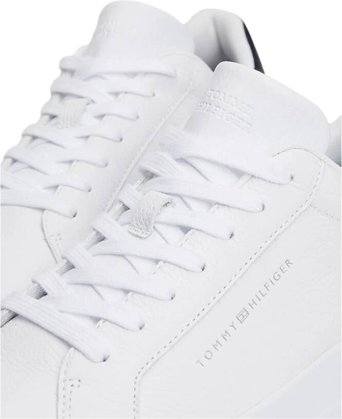 Tommy Jeans Witte Leren Lage Sneakers White Heren