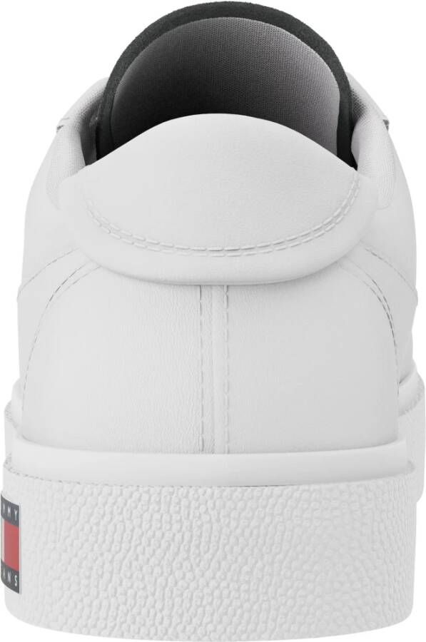 Tommy Jeans Witte Leren Lage Sneakers White Heren