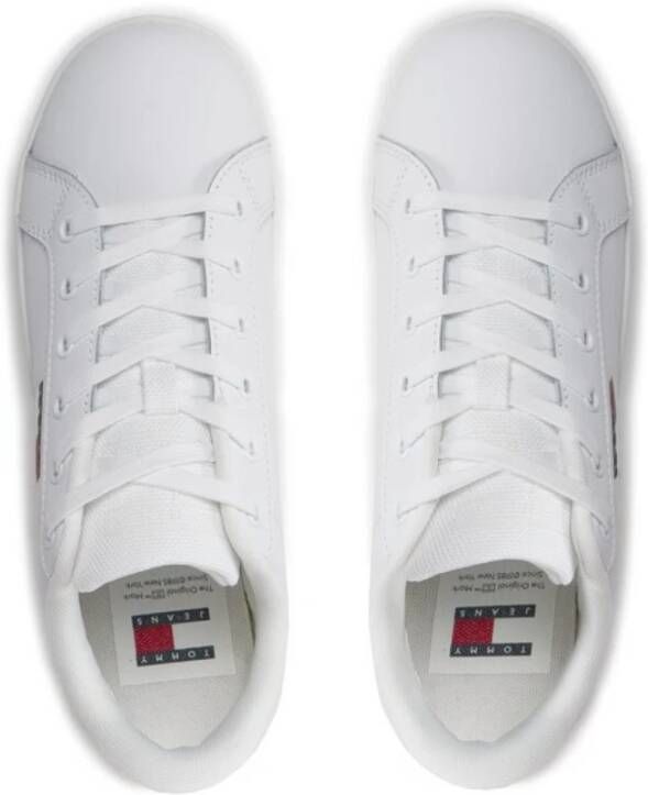 Tommy Jeans Witte Leren Plateau Sneakers White Dames