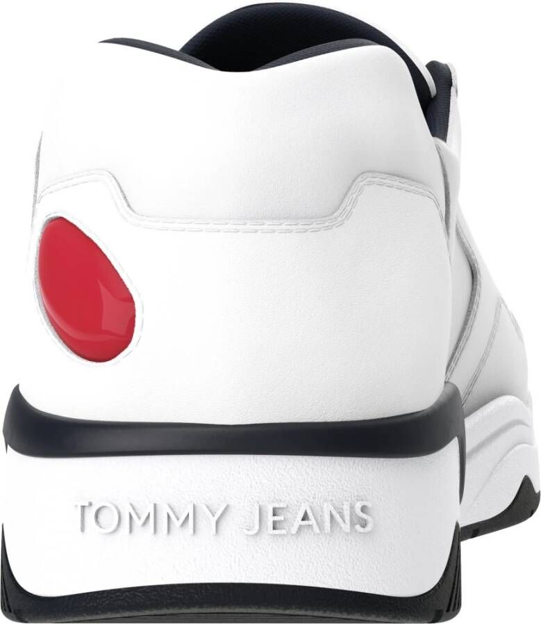 Tommy Jeans Witte Leren Sneakers Color Block White Heren