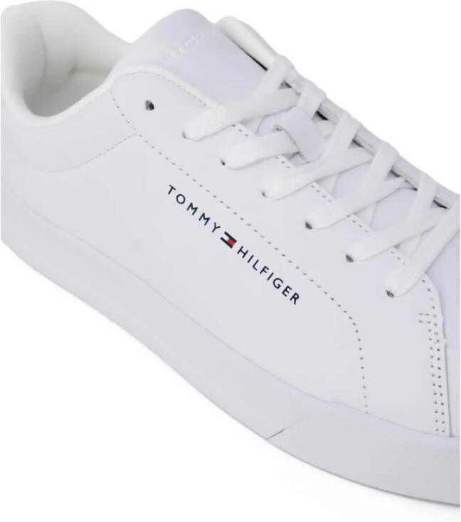 Tommy Jeans Witte leren veterschoenen met rubberen zool White Heren