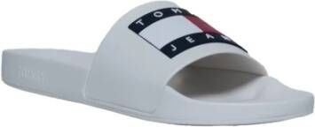 Tommy Jeans Witte rubberen slippers voor heren White Heren