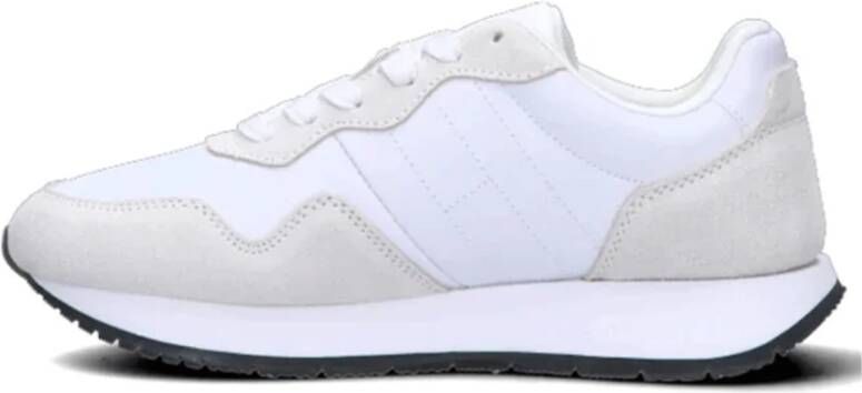 Tommy Jeans Witte Suède Sneakers met Ingebed Logo White Dames