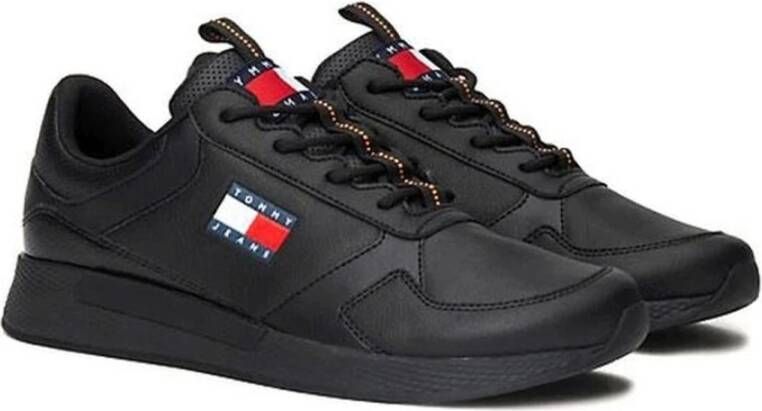 Tommy Jeans Zwarte Flexi Vrijetijdssneakers Black Heren