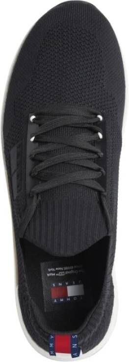 Tommy Jeans Zwarte Gebreide Sneakers voor Mannen Black Heren