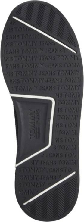 Tommy Jeans Zwarte Gebreide Sneakers voor Mannen Black Heren