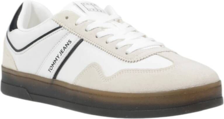 Tommy Jeans Zwarte Leren Casual Schoenen voor Mannen Black Heren