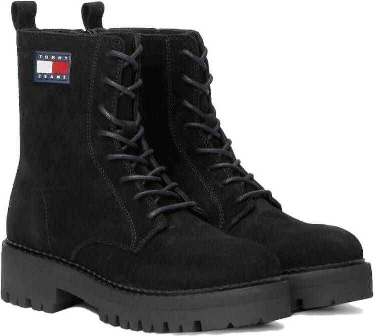 Tommy Jeans Zwarte Veterschoenen voor Vrouwen Black Dames