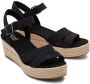 TOMS Audrey linnen sandalen met sleeha Zwart Textiel Sandalen met hak Dames - Thumbnail 12