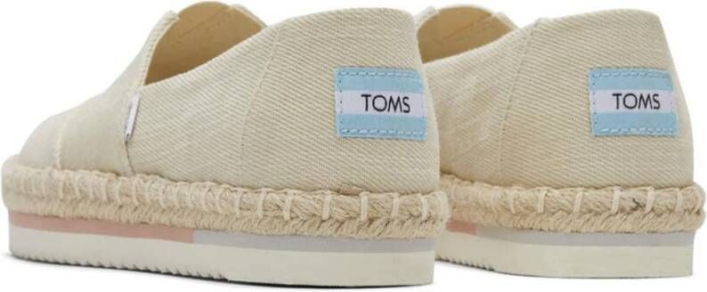 TOMS Platform Rope Loafers Creme Beige Dames