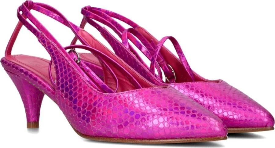 Toral Fuchsia Croco Leren Wrap Pump Pink Dames