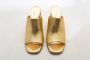 Toral Metallic Goud Leren Muiltjes Beige Dames - Thumbnail 3