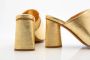 Toral Metallic Goud Leren Muiltjes Beige Dames - Thumbnail 4