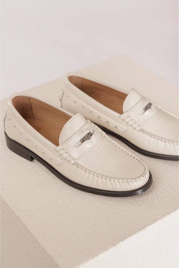 Toral Offwhite Moccasin met 1cm Hak Beige Dames