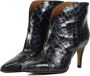 Toral Enkellaarsjes Dames Laarzen Damesschoenen Leer Crocoprint 12601 Lood - Thumbnail 4