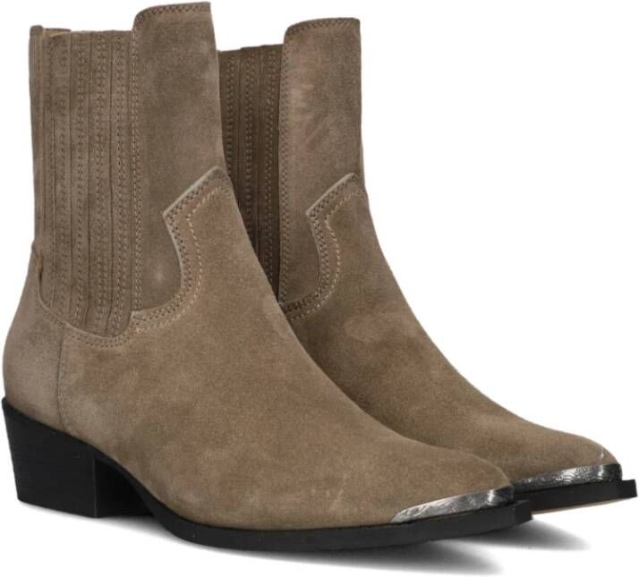 Toral Taupe Suède Enkellaarsjes Beige Dames