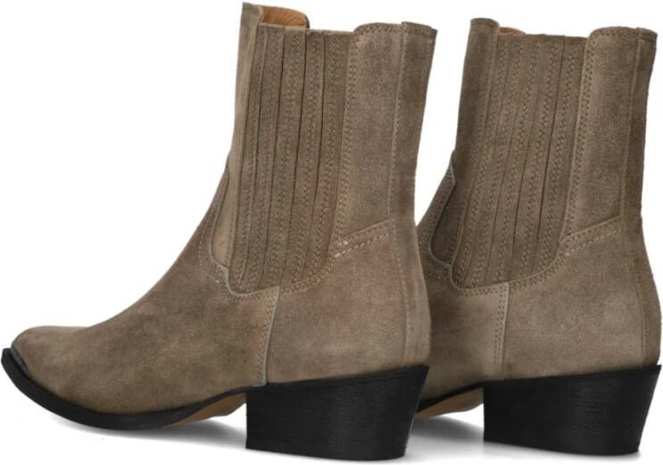 Toral Taupe Suède Enkellaarsjes Beige Dames