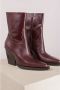 Toral Western Stijl Leren Laars Red Dames - Thumbnail 4