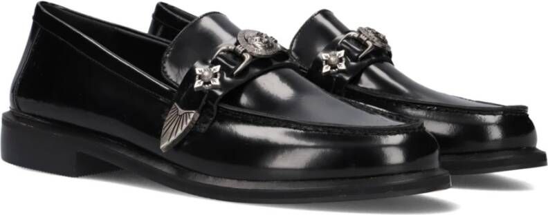 Toral Zwarte Leren Loafers Naomi Black Dames