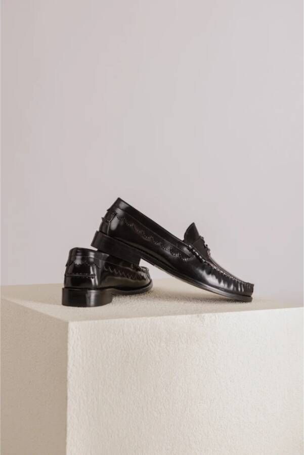 Toral Zwarte Munt Loafer met Zilveren Detail Black Dames