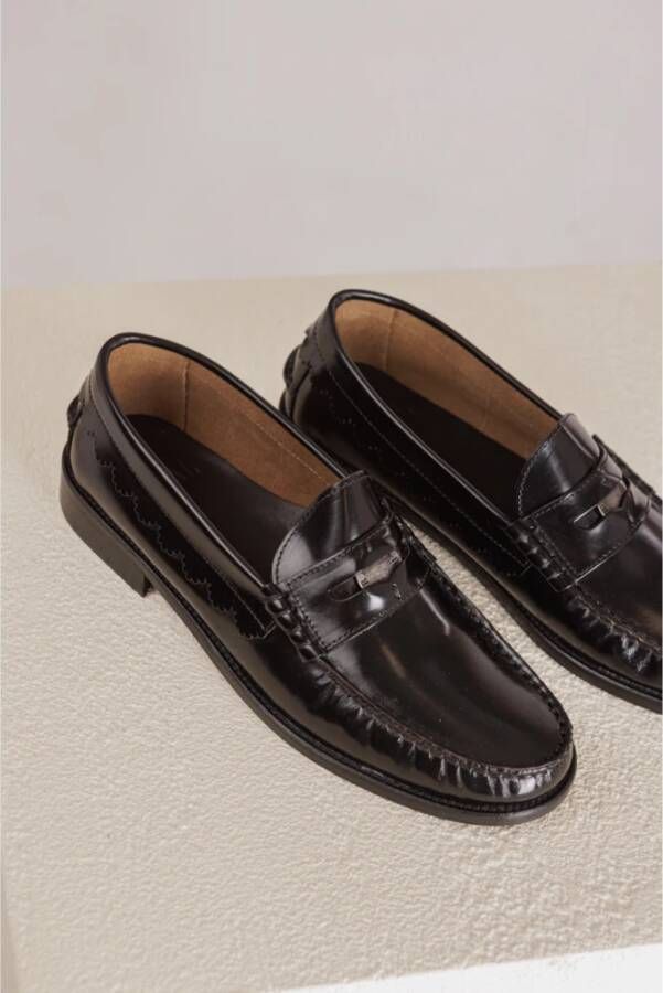 Toral Zwarte Munt Loafer met Zilveren Detail Black Dames