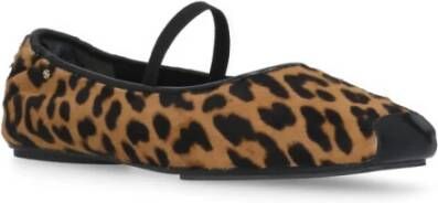 TORY BURCH Animalier Patroon Bruin Leren Ballerina's Brown Dames