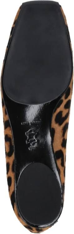 TORY BURCH Animalier Patroon Bruin Leren Ballerina's Brown Dames