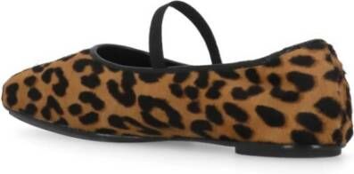 TORY BURCH Animalier Patroon Bruin Leren Ballerina's Brown Dames