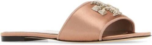 TORY BURCH Antiekroze Satijnen Eleanor Pantoffels Pink Dames