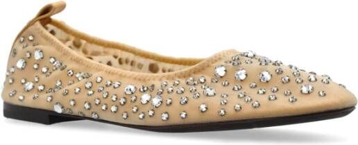 TORY BURCH Ballerina's met glinsterende kristallen Beige Dames